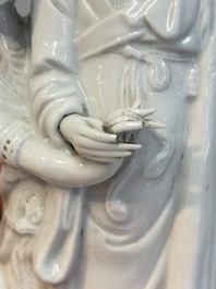 A Chinese Dehua blanc de Chine 'Kuixing' group and a Guanyin, 19th C.