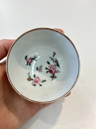 A Chinese famille rose 22-piece tea service with floral design, Qianlong
