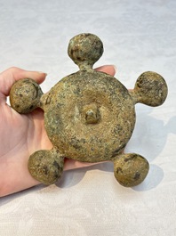 A Chinese archaic bronze horse bell ornament, Western Zhou
