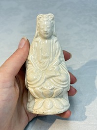 A Chinese Dehua blanc de Chine 'Kuixing' group and a Guanyin, 19th C.