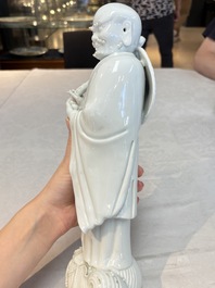 A Chinese Dehua blanc de Chine Damo, Dehua and He Chaozong 何朝宗 mark, 19th C.