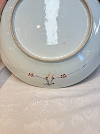 A Chinese doucai dish with floral design, Kangxi