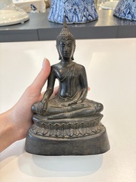 A Sino-Tibetan bronze Bodhisattva, a Thai Buddha and a phurba, 18/19th C.