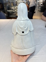 A Chinese white-glazed Guanyin, Kangxi mark, 19th C.