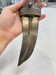 Three Omani Khanjars, one with Rhinoceros horn hilt, 19th C.