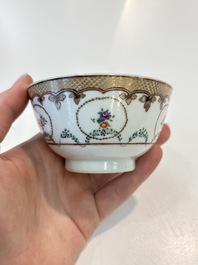 A Chinese famille rose 22-piece tea service with floral design, Qianlong