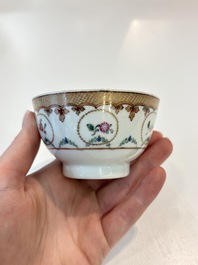 A Chinese famille rose 22-piece tea service with floral design, Qianlong