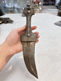 Three Omani Khanjars, one with Rhinoceros horn hilt, 19th C.