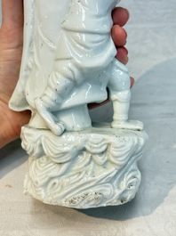 A Chinese Dehua blanc de Chine 'Kuixing' group and a Guanyin, 19th C.