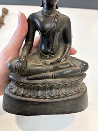 A Sino-Tibetan bronze Bodhisattva, a Thai Buddha and a phurba, 18/19th C.