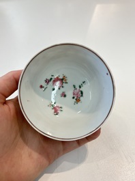 A Chinese famille rose 22-piece tea service with floral design, Qianlong