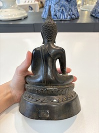 A Sino-Tibetan bronze Bodhisattva, a Thai Buddha and a phurba, 18/19th C.