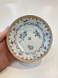 A Chinese famille rose 22-piece tea service with floral design, Qianlong