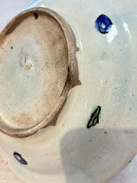A polychrome Iznik pottery dish with stylised floral design, Turkey, ca. 1600