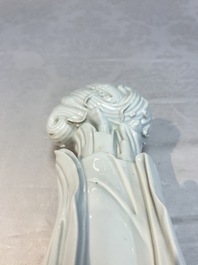 A Chinese Dehua blanc de Chine Damo, Dehua and He Chaozong 何朝宗 mark, 19th C.
