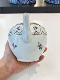 A Chinese famille rose 22-piece tea service with floral design, Qianlong