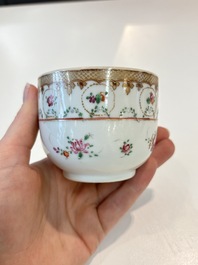 A Chinese famille rose 22-piece tea service with floral design, Qianlong