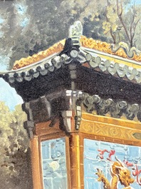 Francis Tsoy (1808-1886): 'Nine-dragon wall', oil on canvas