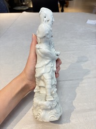 A Chinese Dehua blanc de Chine 'Kuixing' group and a Guanyin, 19th C.