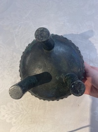 A Chinese archaic bronze ritual tripod food vessel, 'ding 鼎', Western Zhou