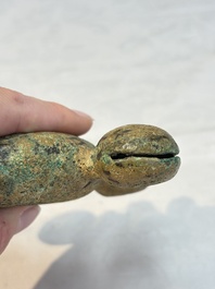 A Chinese archaic bronze horse bell ornament, Western Zhou