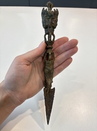 A Sino-Tibetan bronze Bodhisattva, a Thai Buddha and a phurba, 18/19th C.