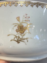 A Chinese famille rose armorial tureen and cover with the arms of van Beeftingh for the Dutch market, Qianlong