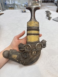 Three Omani Khanjars, one with Rhinoceros horn hilt, 19th C.