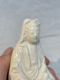 A Chinese Dehua blanc de Chine 'Kuixing' group and a Guanyin, 19th C.