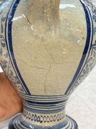 A fine blue and white Antwerp maiolica wet drug jar, 16th C.
