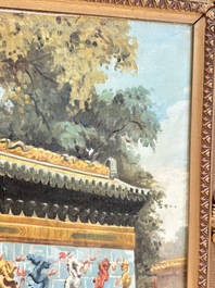 Francis Tsoy (1808-1886): 'Nine-dragon wall', oil on canvas