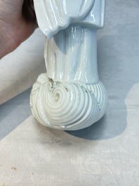 A Chinese Dehua blanc de Chine Damo, Dehua and He Chaozong 何朝宗 mark, 19th C.