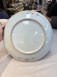 A Chinese doucai dish with floral design, Kangxi