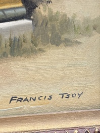 Francis Tsoy (1808-1886): 'Nine-dragon wall', oil on canvas