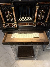 A fine Italian tortoiseshell- and ebony-veneered cabinet, Florence, 17th C.