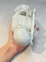 A Chinese Dehua blanc de Chine Damo, Dehua and He Chaozong 何朝宗 mark, 19th C.