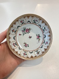 A Chinese famille rose 22-piece tea service with floral design, Qianlong