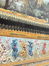 Francis Tsoy (1808-1886): 'Nine-dragon wall', oil on canvas