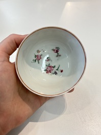 A Chinese famille rose 22-piece tea service with floral design, Qianlong