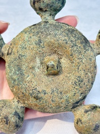 A Chinese archaic bronze horse bell ornament, Western Zhou