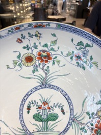 A Chinese doucai dish with floral design, Kangxi