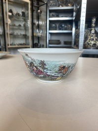 A varied collection of six Chinese blue, white, famille rose and iron-red wares, 19/20th C.