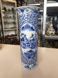 A varied collection of six Chinese blue, white, famille rose and iron-red wares, 19/20th C.