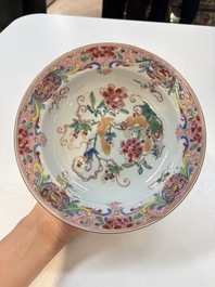 A set of 12 Chinese famille rose plates with squirrels among grapes and peonies, Qianlong