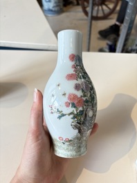 A Chinese gilt- and iron-red-decorated white-glazed Milefo Buddha, a famille rose vase and a brush pot, Qianlong and Xue Changseng 薛長森 mark, 20th C.