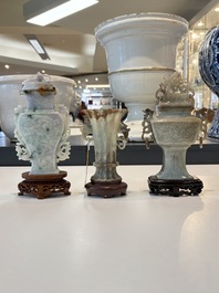 A collection of 26 Chinese jadeite, rock crystal, turquoise, agate and other hardstone carvings, 19/20th C.