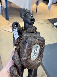 A fine Congolese fetish with a mirror, Democratic Republic of Congo