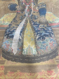 Chinese school: 'Portrait of Cixi', ink and colour on silk, Qing or later