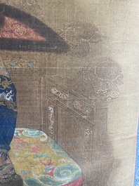 Chinese school: 'Portrait of Cixi', ink and colour on silk, Qing or later