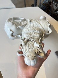 A Chinese Dehua blanc de Chine Samantabhadra seated on an elephant, Republic